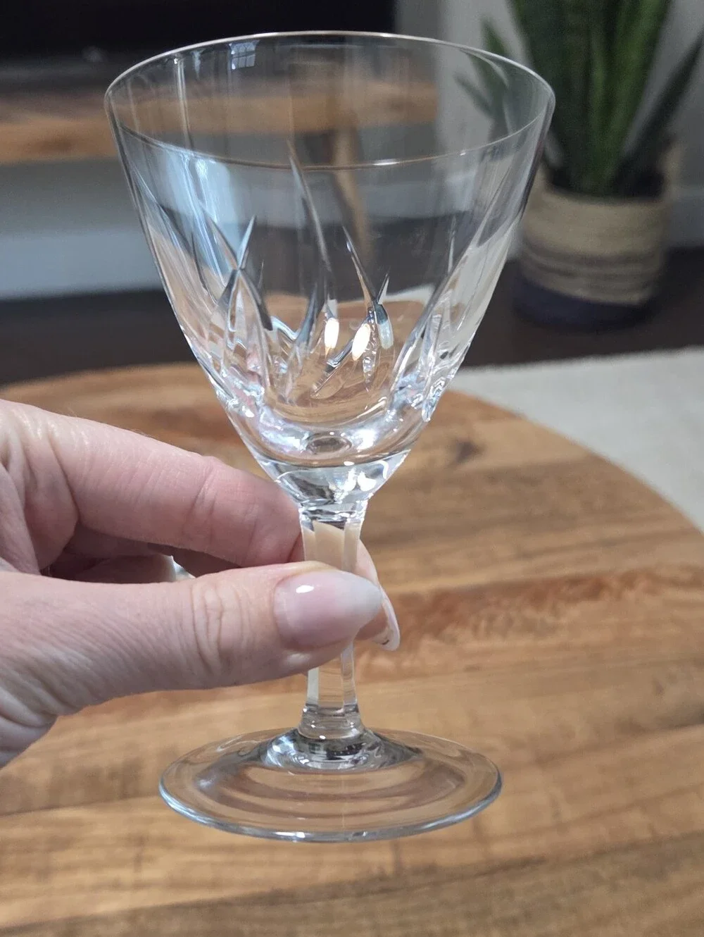 Vintage Cut Crystal Glasses Set of 2 Short Stem Claret Glasses 4.5